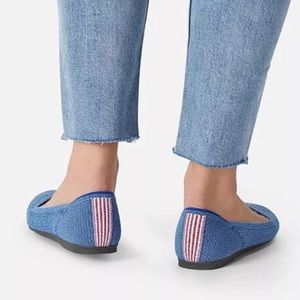 Rothy’s Indigo Stripe Round Toe Flats 7 1/2 BNIB
